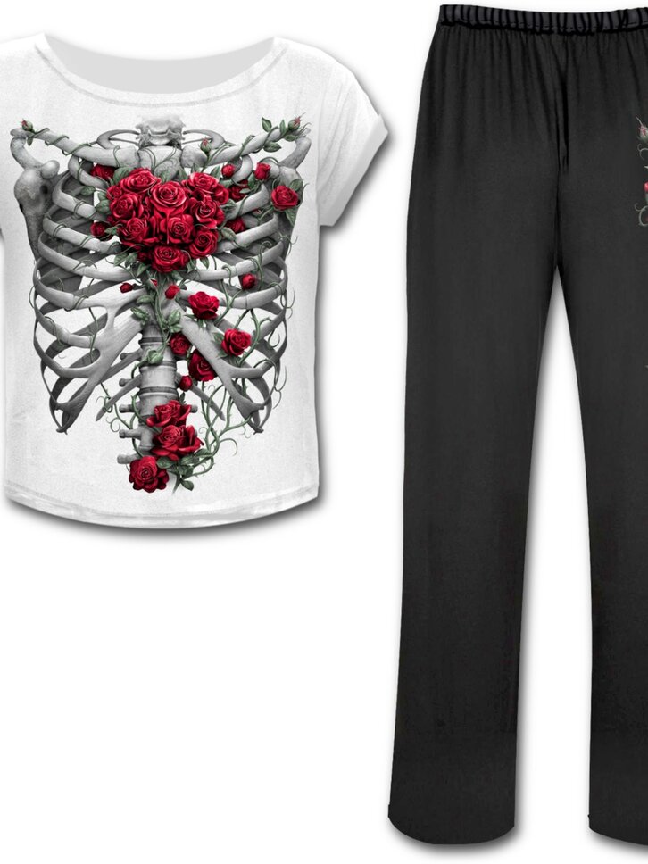 ZNIŻKA Ladies' Pyjama Set with design Pink Ribs